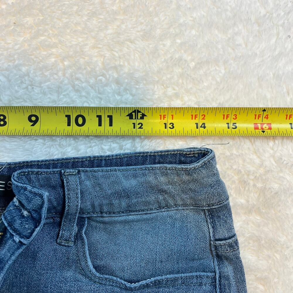 Gobles Mid Waist Zipper Closure Frayed Raw Hem Ripped Mini Denim Skirt Medium‎ - Picture 9 of 12